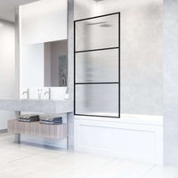 VIGO Meridian 34 x 62 in. Framed Fixed Tub Screen with Clear/Fluted Tempered Glass