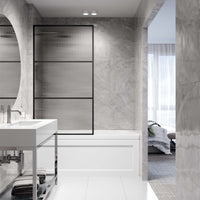VIGO Meridian 34 x 62 in. Framed Fixed Tub Screen with Clear/Fluted Tempered Glass