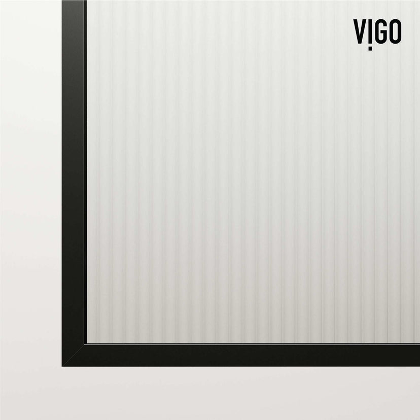VIGO Meridian 34 x 62 in. Framed Fixed Tub Screen with Clear/Fluted Tempered Glass
