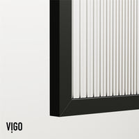 VIGO Meridian 34 x 62 in. Framed Fixed Tub Screen with Clear/Fluted Tempered Glass