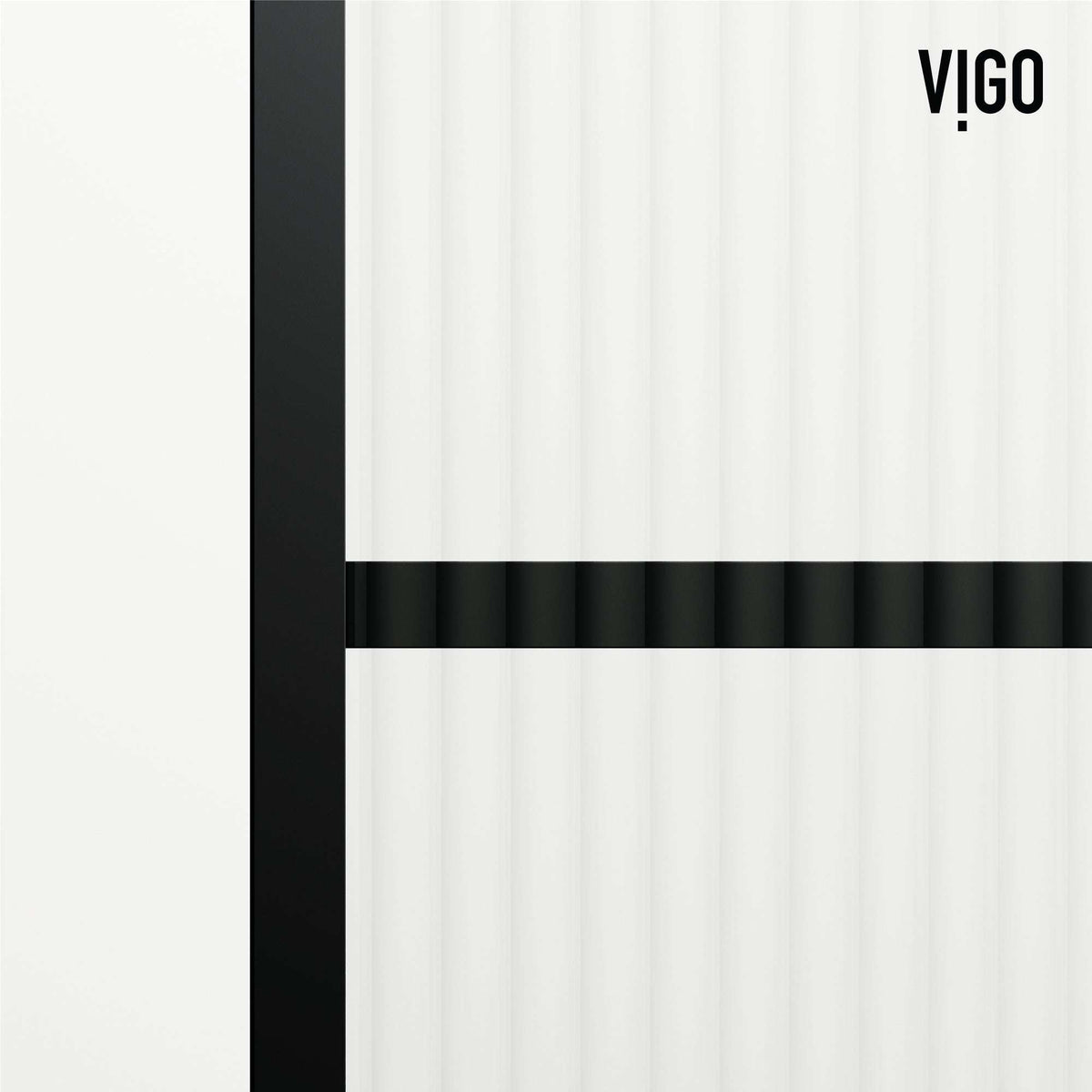 VIGO Meridian 34 x 62 in. Framed Fixed Tub Screen with Clear/Fluted Tempered Glass
