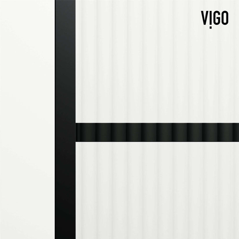VIGO Meridian 34 x 62 in. Framed Fixed Tub Screen with Clear/Fluted Tempered Glass