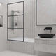 VIGO Meridian 34 x 62 in. Framed Fixed Tub Screen with Clear/Fluted Tempered Glass