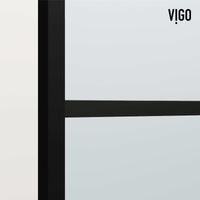 VIGO Meridian Ventana 34 x 62 in. Matte Black Framed Fixed Tub Screen with Clear/Fluted Tempered Glass