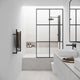 VIGO Meridian Ventana 34 x 62 in. Matte Black Framed Fixed Tub Screen with Clear/Fluted Tempered Glass