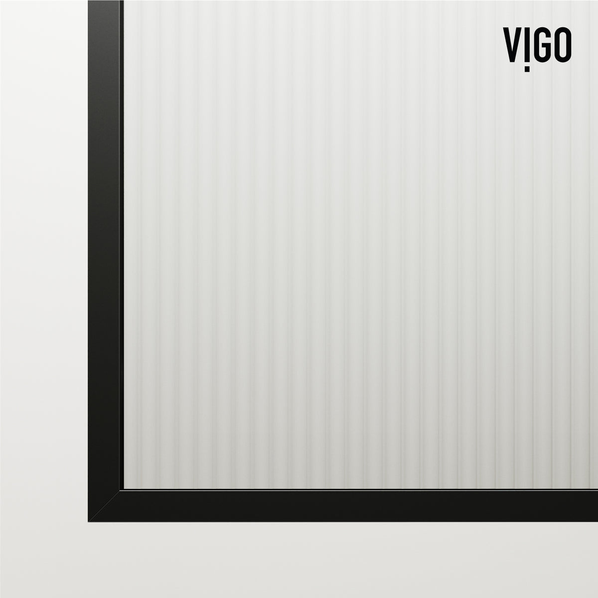 VIGO Meridian Ventana 34 x 62 in. Matte Black Framed Fixed Tub Screen with Clear/Fluted Tempered Glass