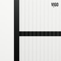 VIGO Meridian Ventana 34 x 62 in. Matte Black Framed Fixed Tub Screen with Clear/Fluted Tempered Glass