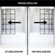 VIGO Meridian matte black framed tub screen with fluted tempered glass, 34x62 inches