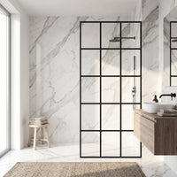 Meridian Mosaic Framed Fixed Shower Screen