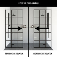 Meridian Mosaic Framed Fixed Shower Screen