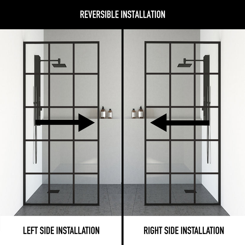 Meridian Mosaic Framed Fixed Shower Screen