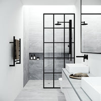 Meridian Mosaic Framed Fixed Shower Screen