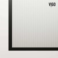 VIGO Meridian matte black framed tub screen with clear fluted tempered glass 34x62 inches