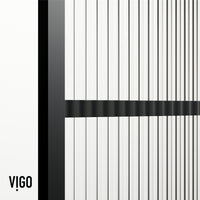 VIGO Meridian 34 x 62 in. Matte Black Framed Fixed Tub Screen with Clear/Fluted Tempered Glass