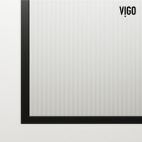 VIGO Meridian 34 x 62 in. Matte Black Framed Fixed Tub Screen with Clear/Fluted Tempered Glass
