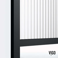 Fluted glass shower screen with standard installation and reversible door