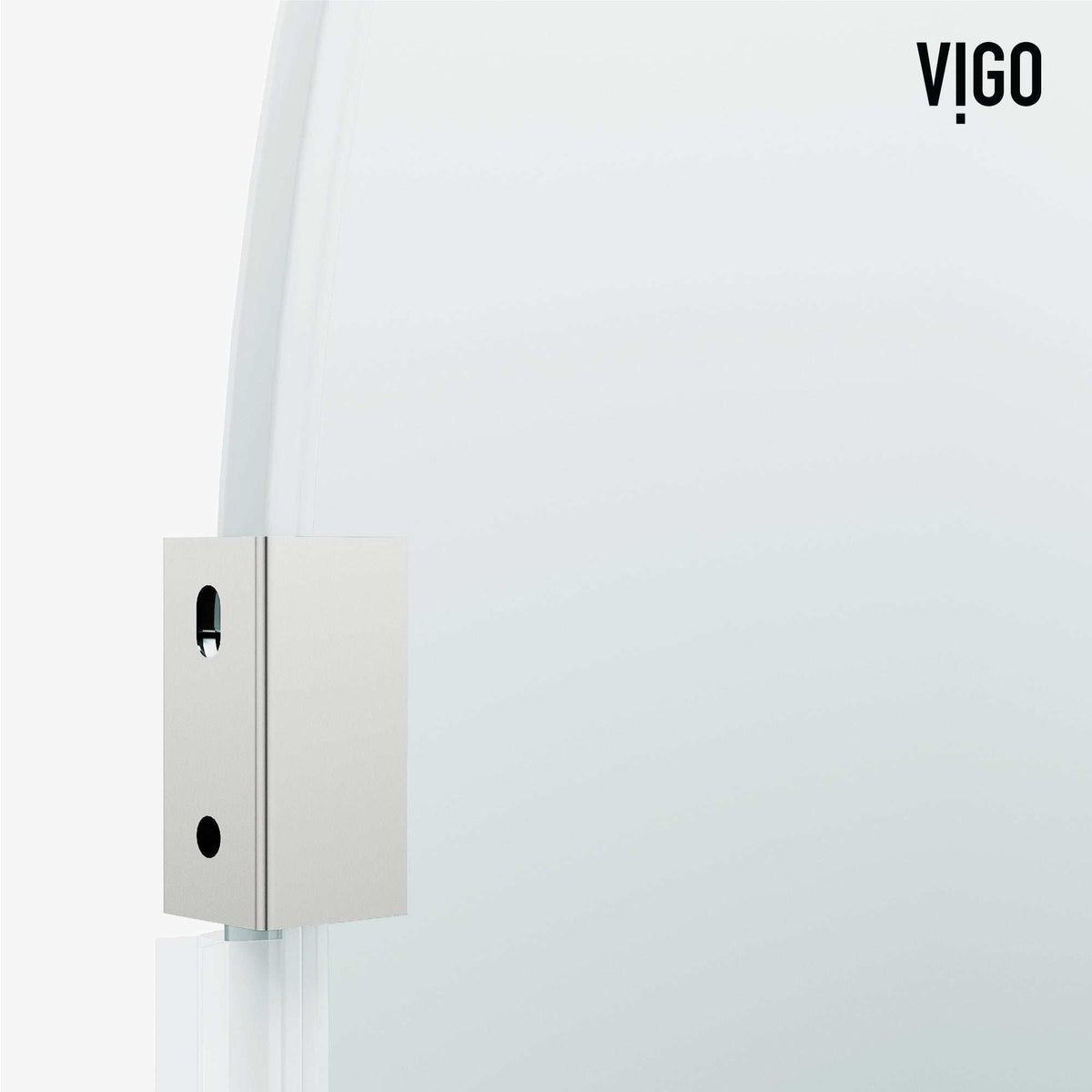 Clear tempered glass shower screen, chrome finish, frameless, fixed opening