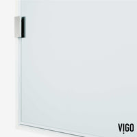 Modern frameless shower screen, chrome, clear glass, includes mounting hardware