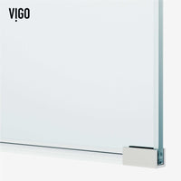 Chrome finish shower screen, clear glass, frameless, reversible door, stainless steel hardware
