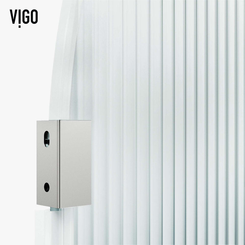 Fluted glass shower screen, chrome, frameless, includes mounting hardware