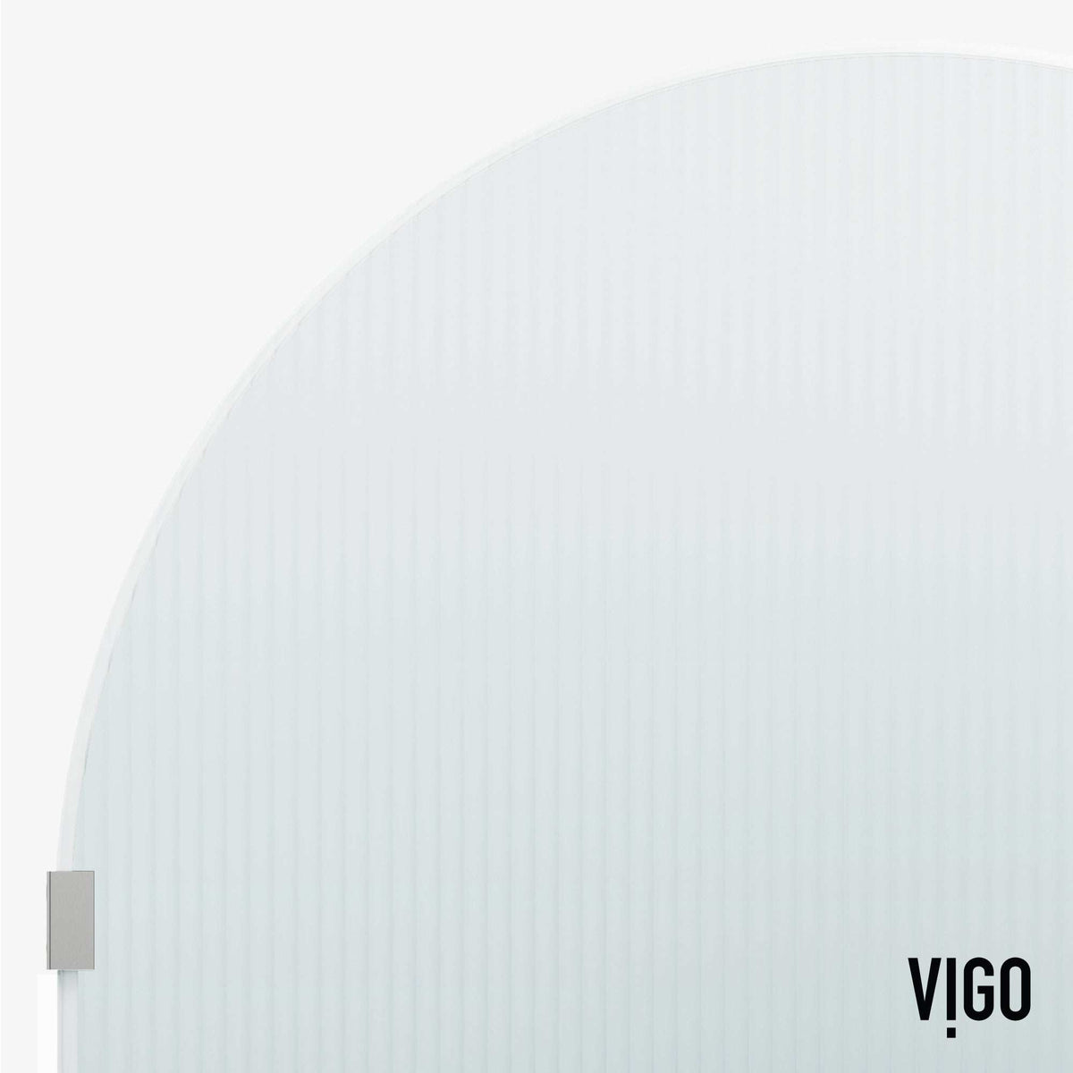Chrome finish shower screen with fluted glass, modern design, stainless steel hardware