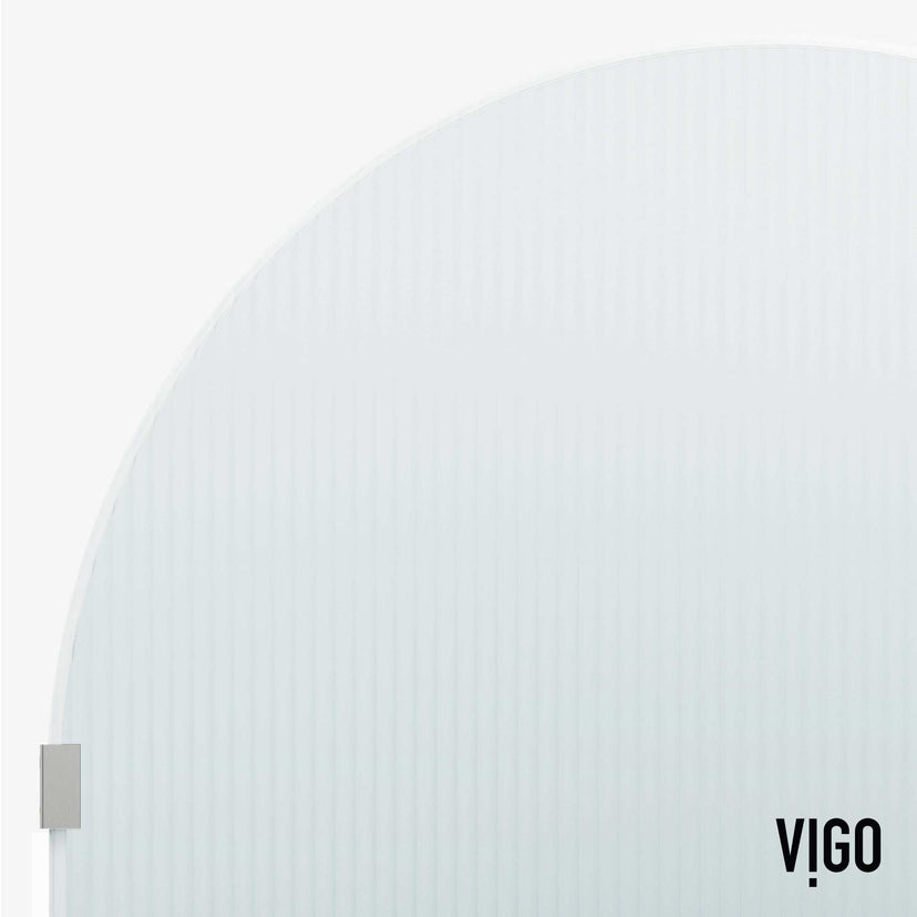 Chrome finish shower screen with fluted glass, modern design, stainless steel hardware