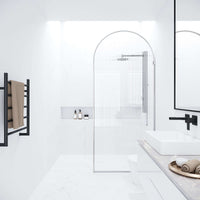Modern shower screen with fluted glass, chrome finish, 78-inch height