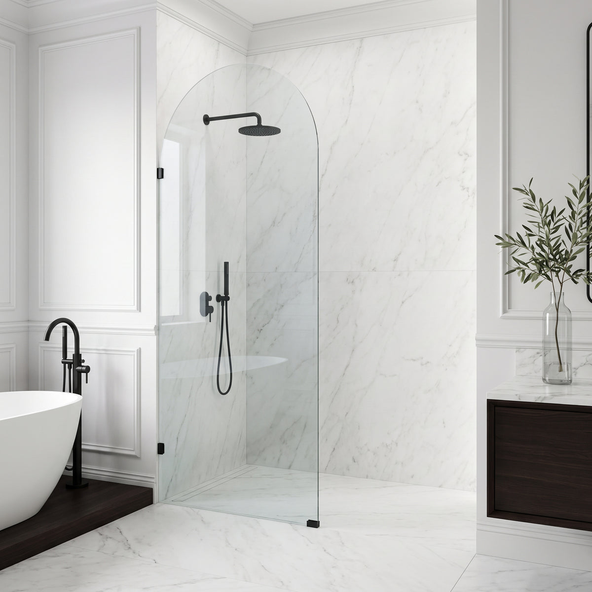 Arden Frameless Fixed Shower Screen