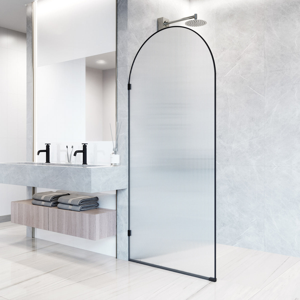 Arden Frameless Fixed Shower Screen