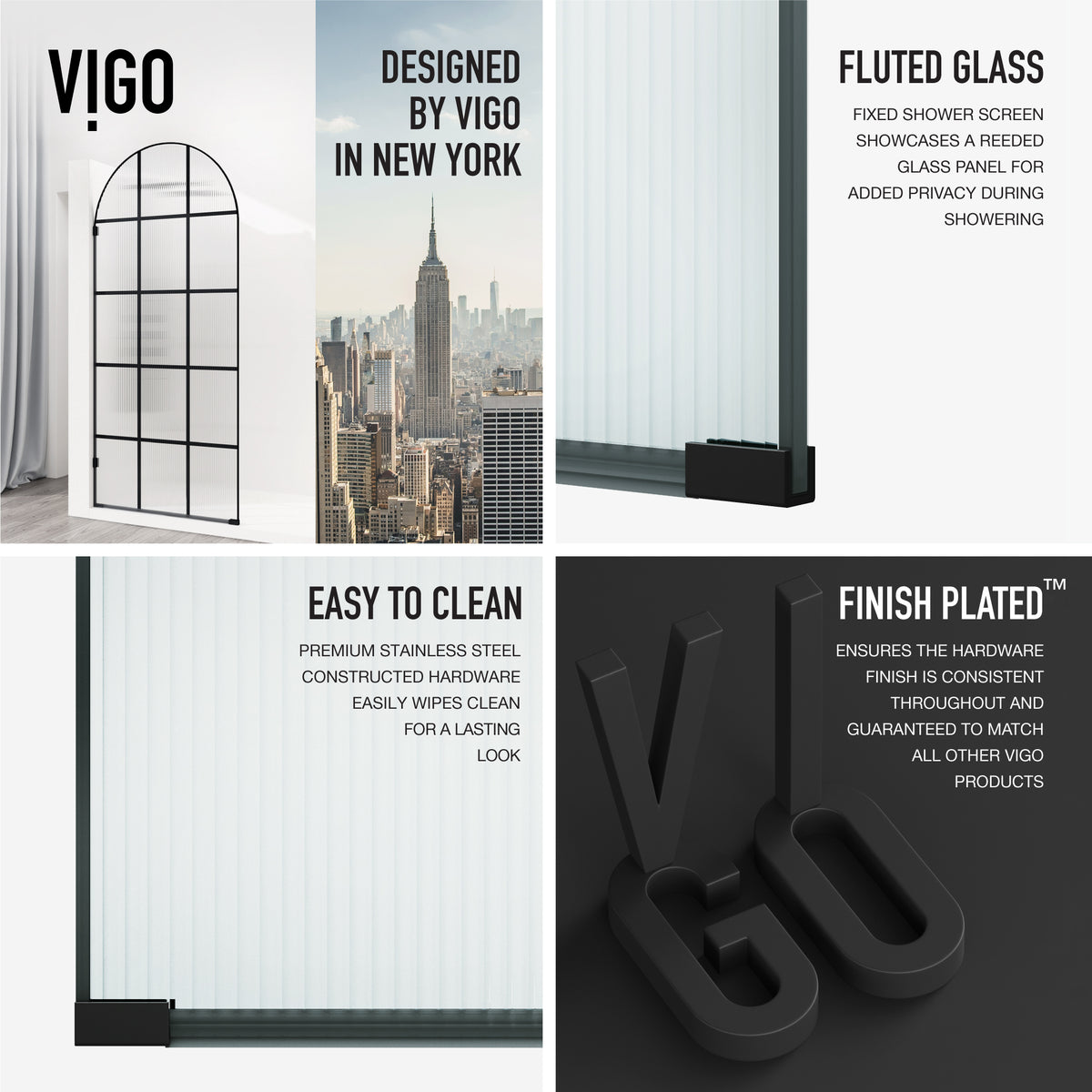 Arden Frameless Fixed Shower Screen