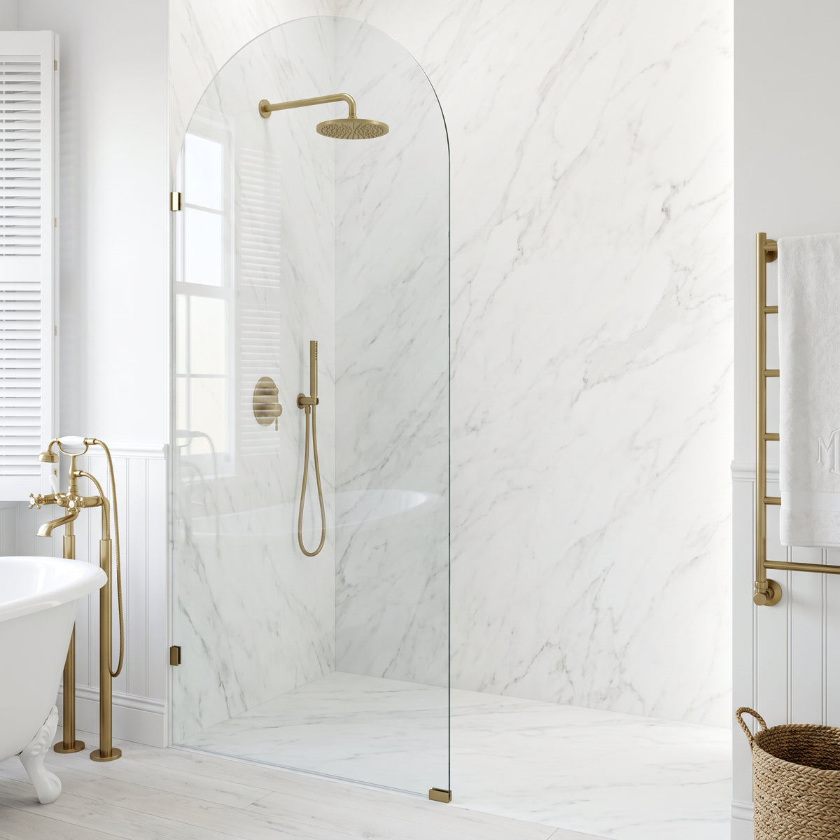 Arden Frameless Fixed Shower Screen
