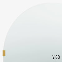 Arden 34 in. W x 78 in. H Frameless Fixed Shower Screen Door and Meridian 4-Piece Bath Hardware Set in Matte Brushed Gold