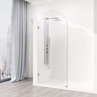 Stainless steel frameless shower screen with clear tempered glass, modern style