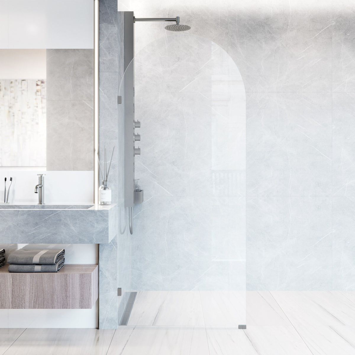 Arden Frameless Fixed Shower Screen