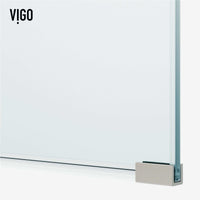 Clear tempered glass shower screen, stainless steel frameless, fixed installation