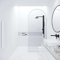 Frameless clear glass shower screen, stainless steel, fixed door, stainless steel hardware