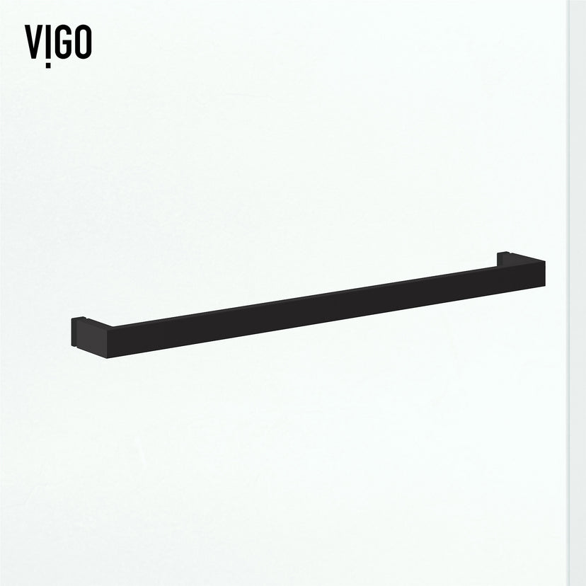 Satro 56 to 60 in W x 74 in H Double-Sliding Door in Matte Black (6mm) Clear Glass and Elan 24 in. Linear Shower Drain