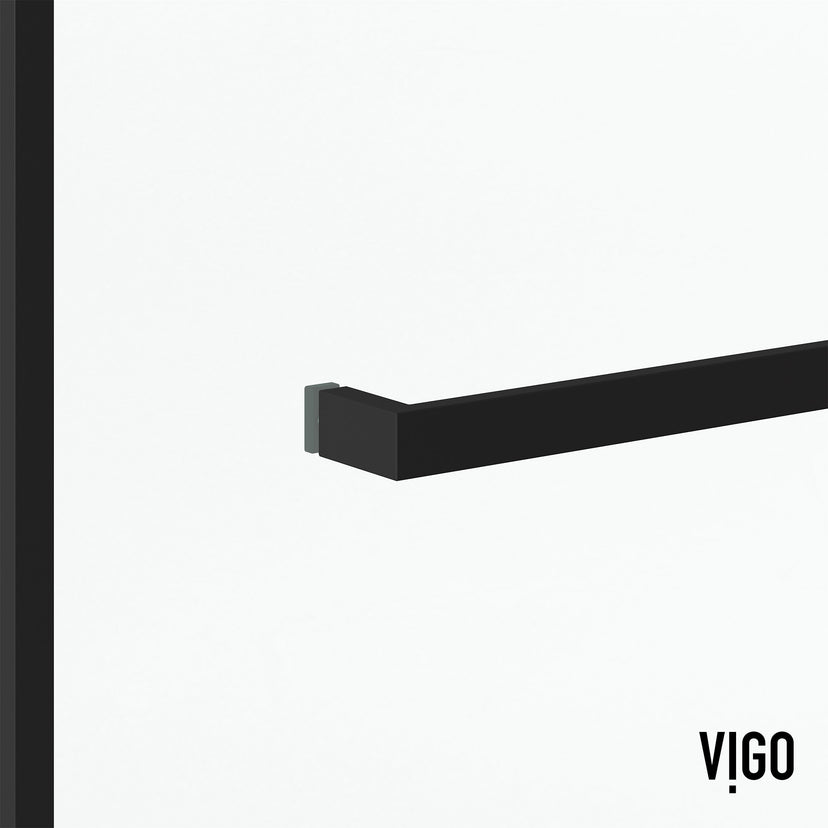 Satro 56 to 60 in W x 74 in H Double-Sliding Door in Matte Black (6mm) Clear Glass and Elan 24 in. Linear Shower Drain