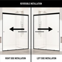 Satro 56 to 60 in W x 74 in H Double-Sliding Door in Matte Black (6mm) Clear Glass and Elan 24 in. Linear Shower Drain