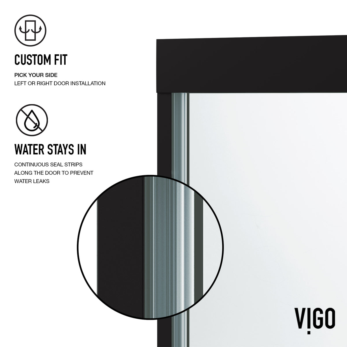 Satro 56 to 60 in W x 74 in H Double-Sliding Door in Matte Black (6mm) Clear Glass and Elan 24 in. Linear Shower Drain
