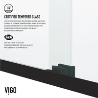 Satro 56 to 60 in W x 74 in H Double-Sliding Door in Matte Black (6mm) Clear Glass and Elan 24 in. Linear Shower Drain