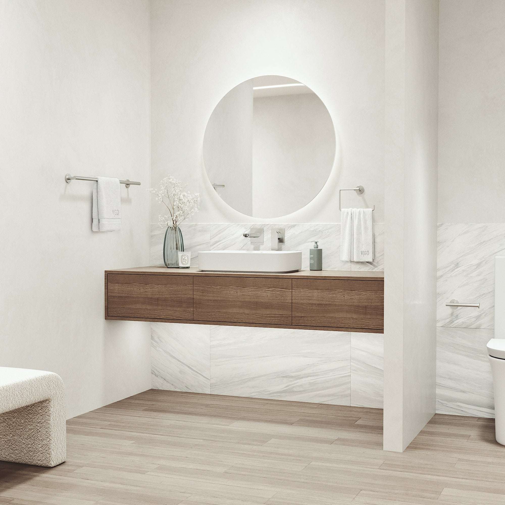 Elan 3-Piece Bath Hardware Set with 24 in. Towel Bar, Toilet Paper Holder, Hand Towel Holder