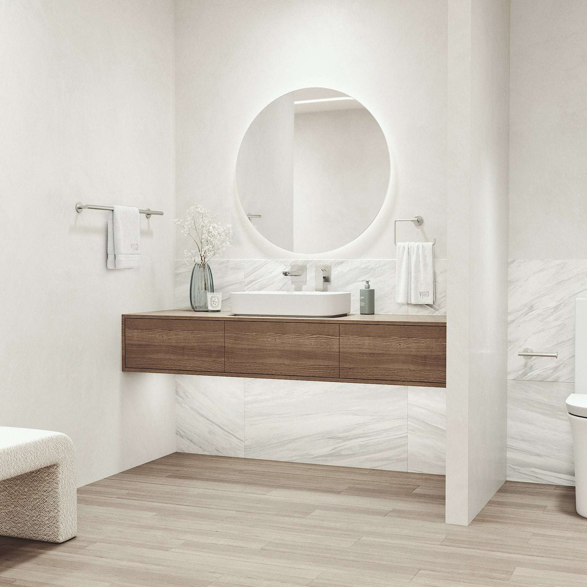 Elan 3-Piece Bath Hardware Set with 24 in. Towel Bar, Toilet Paper Holder, Hand Towel Holder