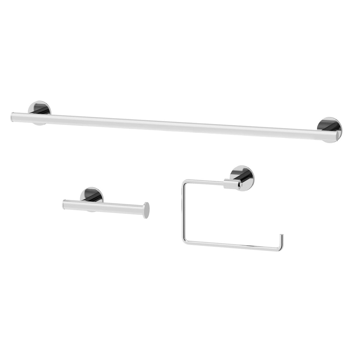Elan 3-Piece Bath Hardware Set with 24 in. Towel Bar, Toilet Paper Holder, Hand Towel Holder