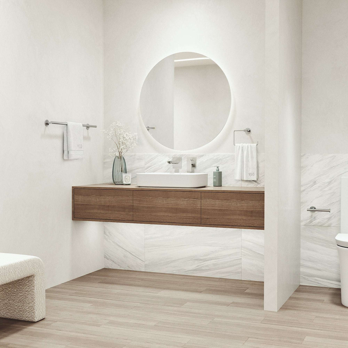 Elan 3-Piece Bath Hardware Set with 24 in. Towel Bar, Toilet Paper Holder, Hand Towel Holder