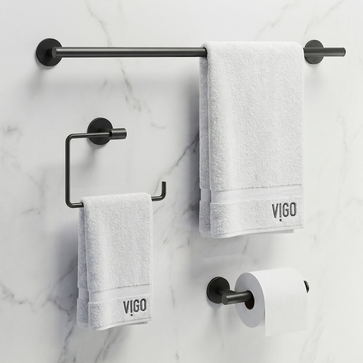 Elan 3-Piece Bath Hardware Set with 24 in. Towel Bar, Toilet Paper Holder, Hand Towel Holder