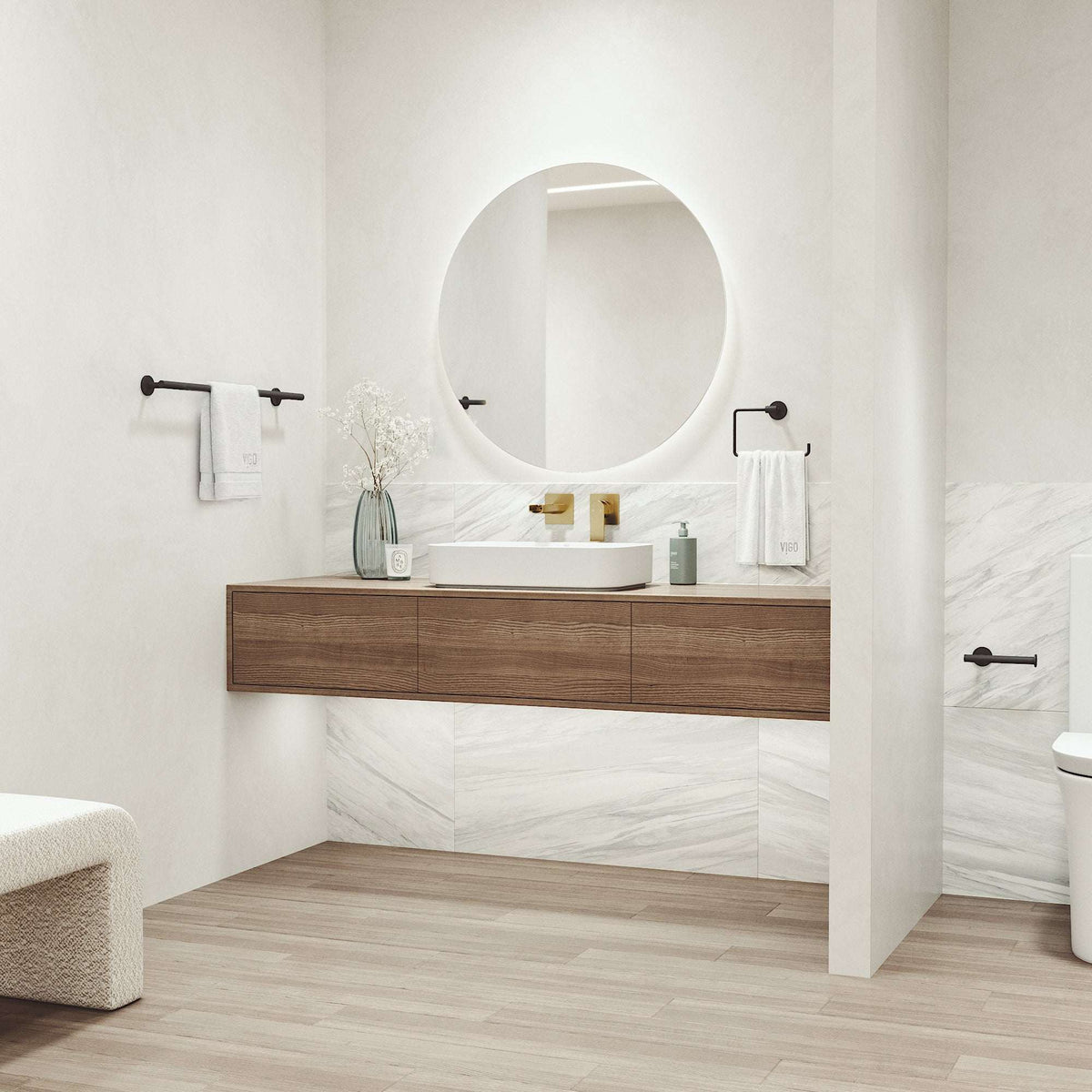 Elan 3-Piece Bath Hardware Set with 24 in. Towel Bar, Toilet Paper Holder, Hand Towel Holder