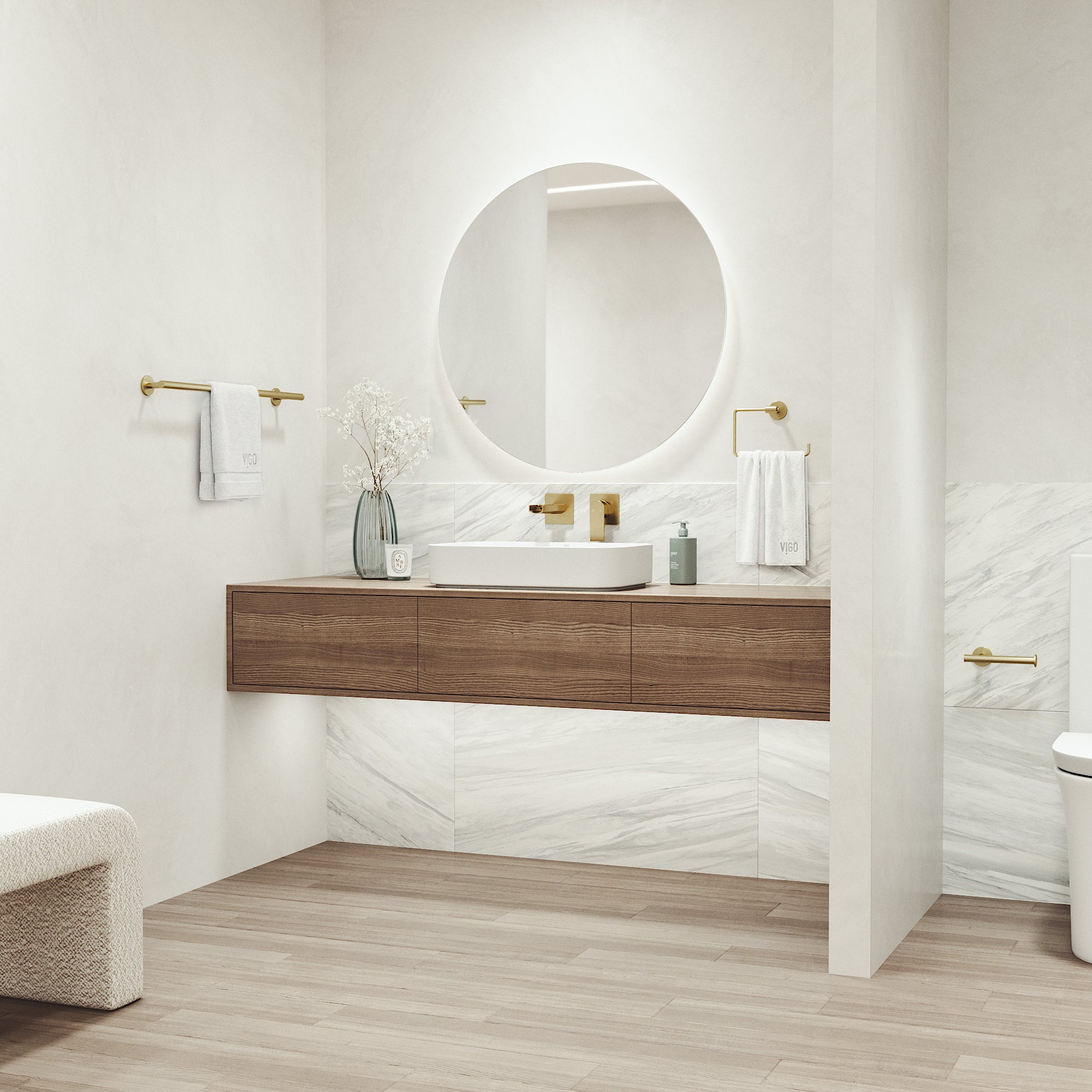 Elan 3-Piece Bath Hardware Set with 24 in. Towel Bar, Toilet Paper Holder, Hand Towel Holder