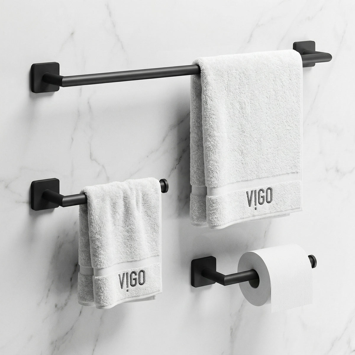 Satro 3-Piece Bath Hardware Set with 24 in. Towel Bar, Toilet Paper Holder, Hand Towel Holder