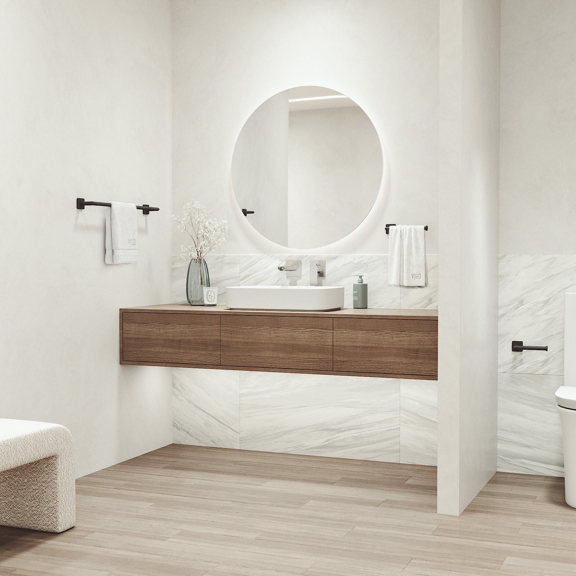 Satro 3-Piece Bath Hardware Set with 24 in. Towel Bar, Toilet Paper Holder, Hand Towel Holder